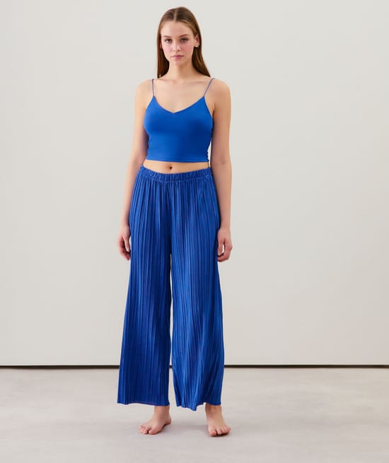 Pantalon large plissé;