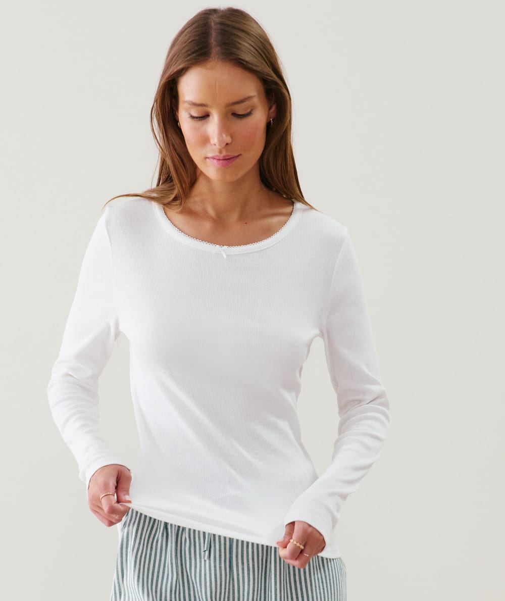Ribbed jersey T-shirt;