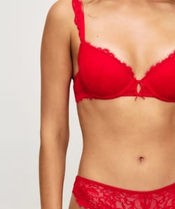 Push-up lace bra;