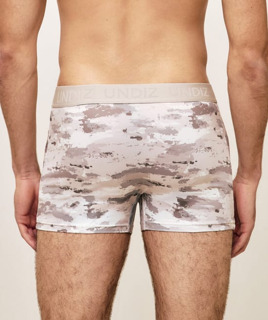 Microfibre boxer shorts with camouflage print;