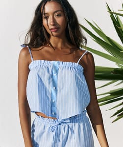 Cotton striped trousers;