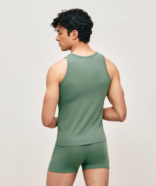 Cotton tank top and boxer set;