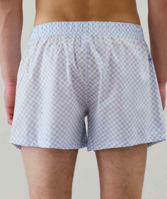 Checked boxer shorts;