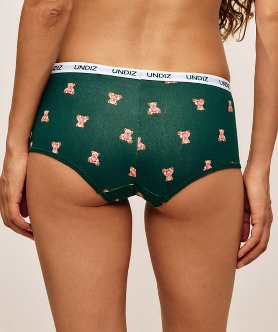 Shorty en coton imprim&eacute; oursons;