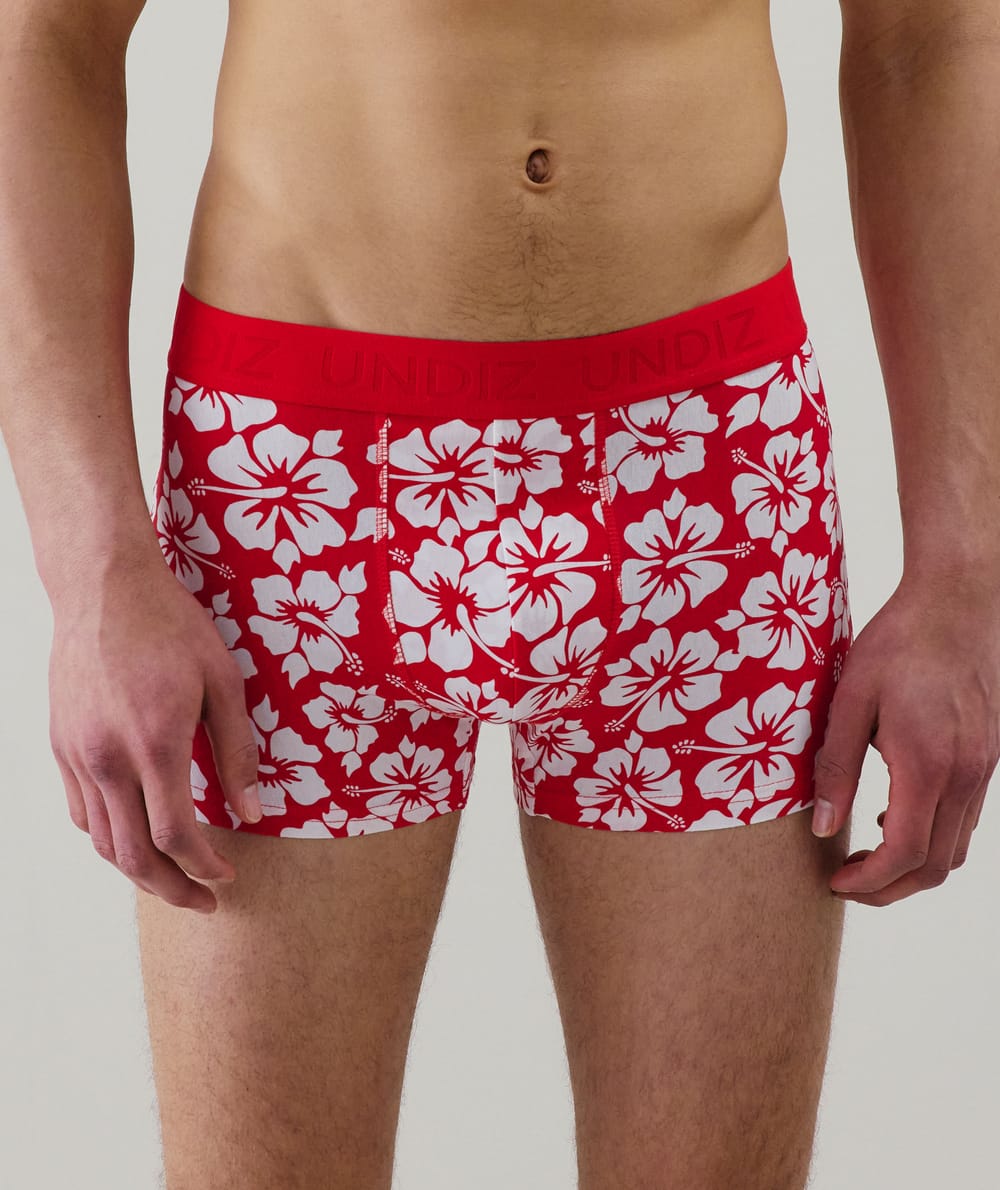 Hawaiian flower print boxer shorts;