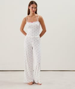 Straight jersey trousers;