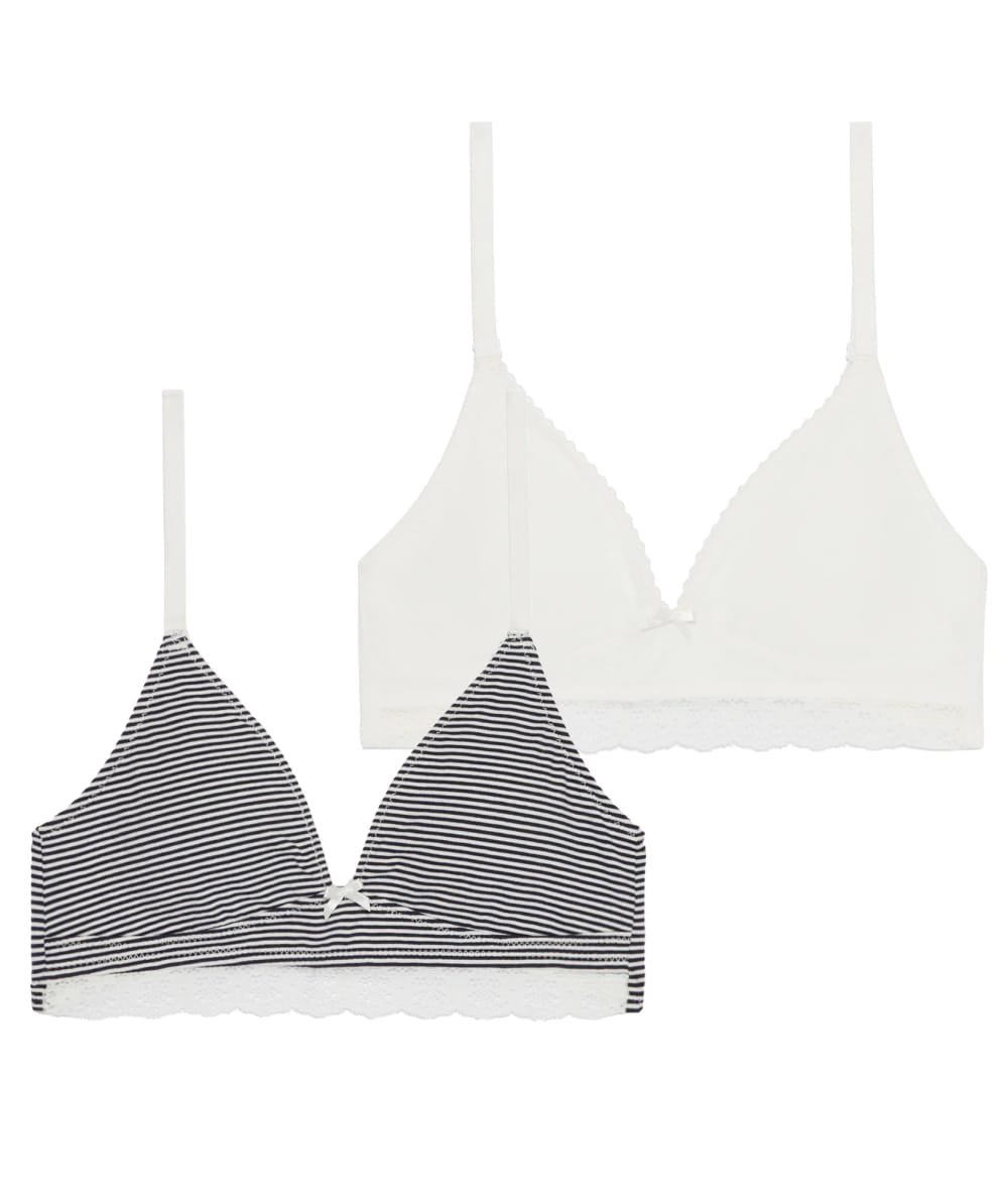 Pack de 2 sujetadores triangulares de algodón;