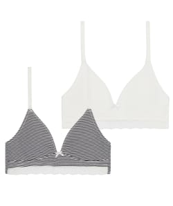 Pack de 2 sujetadores triangulares de algodón;