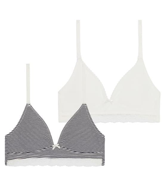 Pack de 2 sujetadores triangulares de algodón;