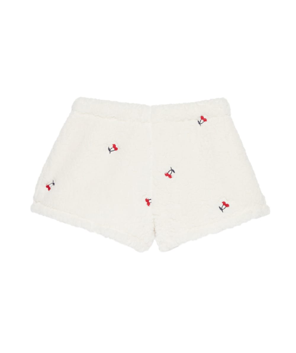Short en sherpa broderies cerises;