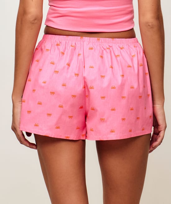 Short in printed poplin crabs;