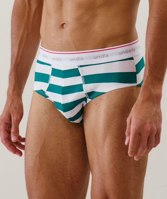 Cotton striped brief;
