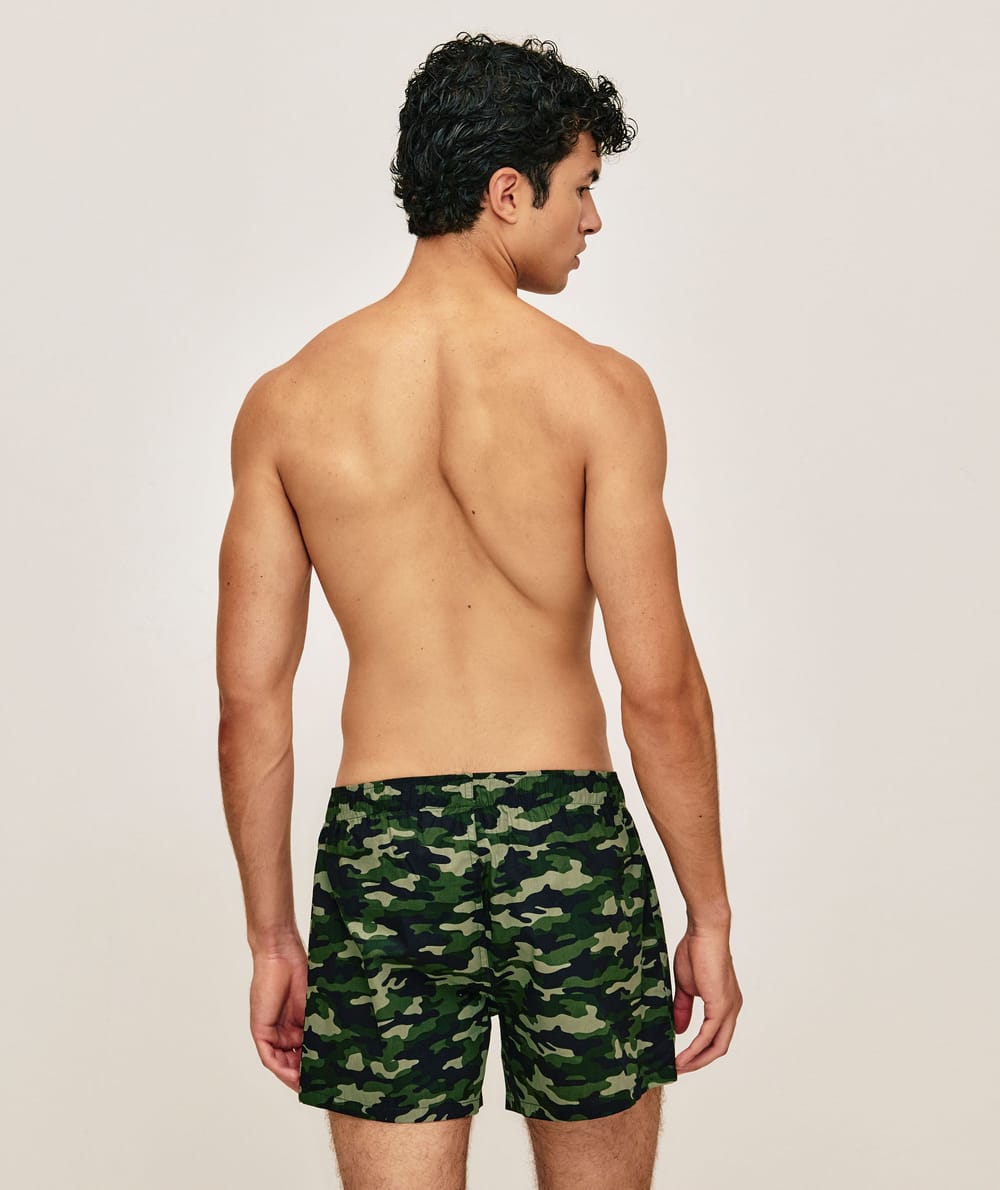 Cotton camo print boxer shorts;