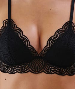 Lace triangle bra;