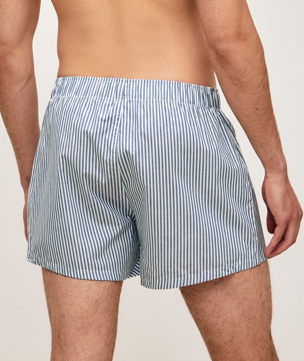 Gestreepte katoenen boxershort;