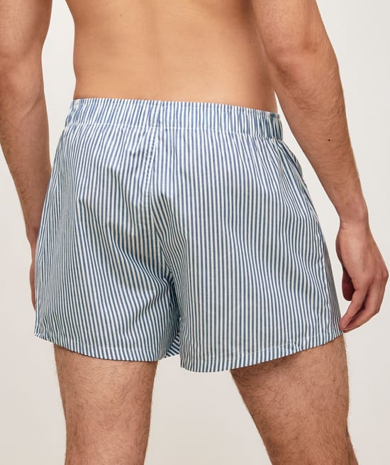 Gestreepte katoenen boxershort;