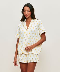 Jersey shirt with sun and lemon patterns;