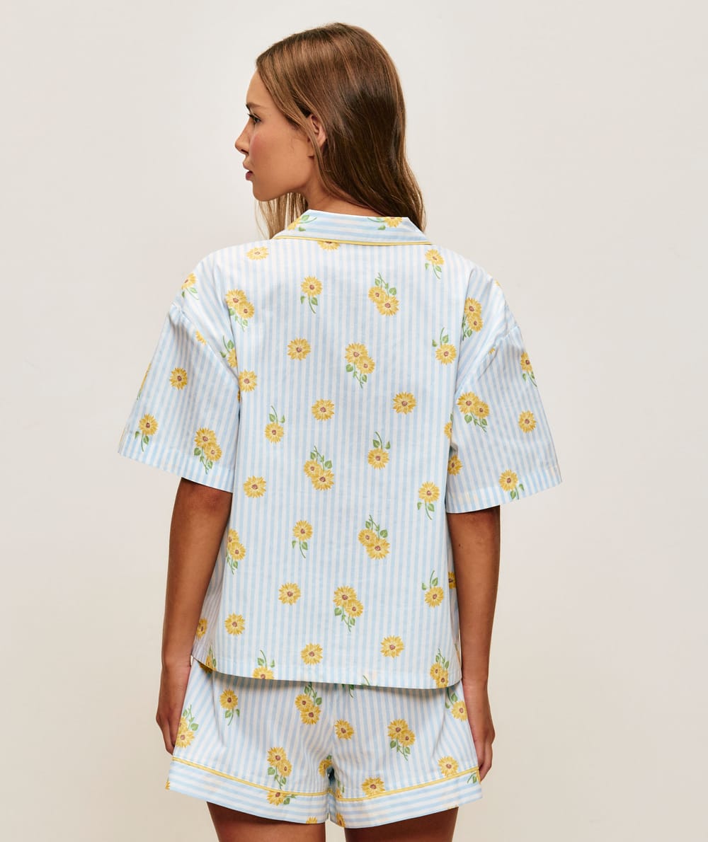 Sunflower printed cotton shirt;
