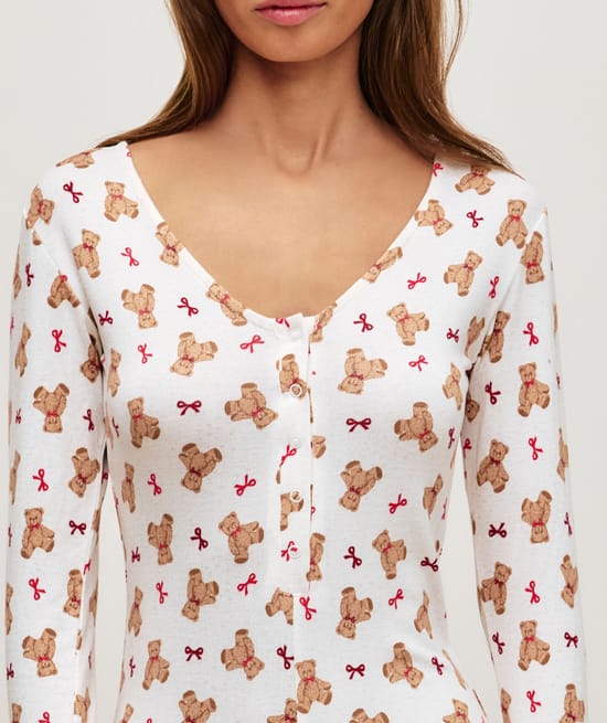 Mono largo de punto con ositos;