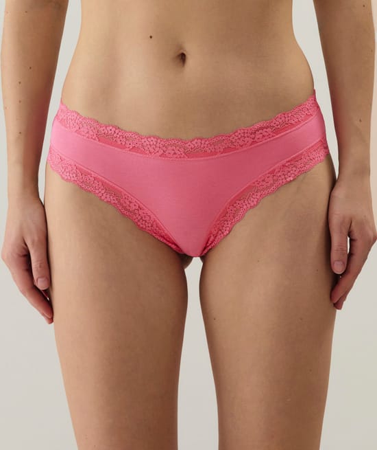 Cotton and lace cheeky brief;