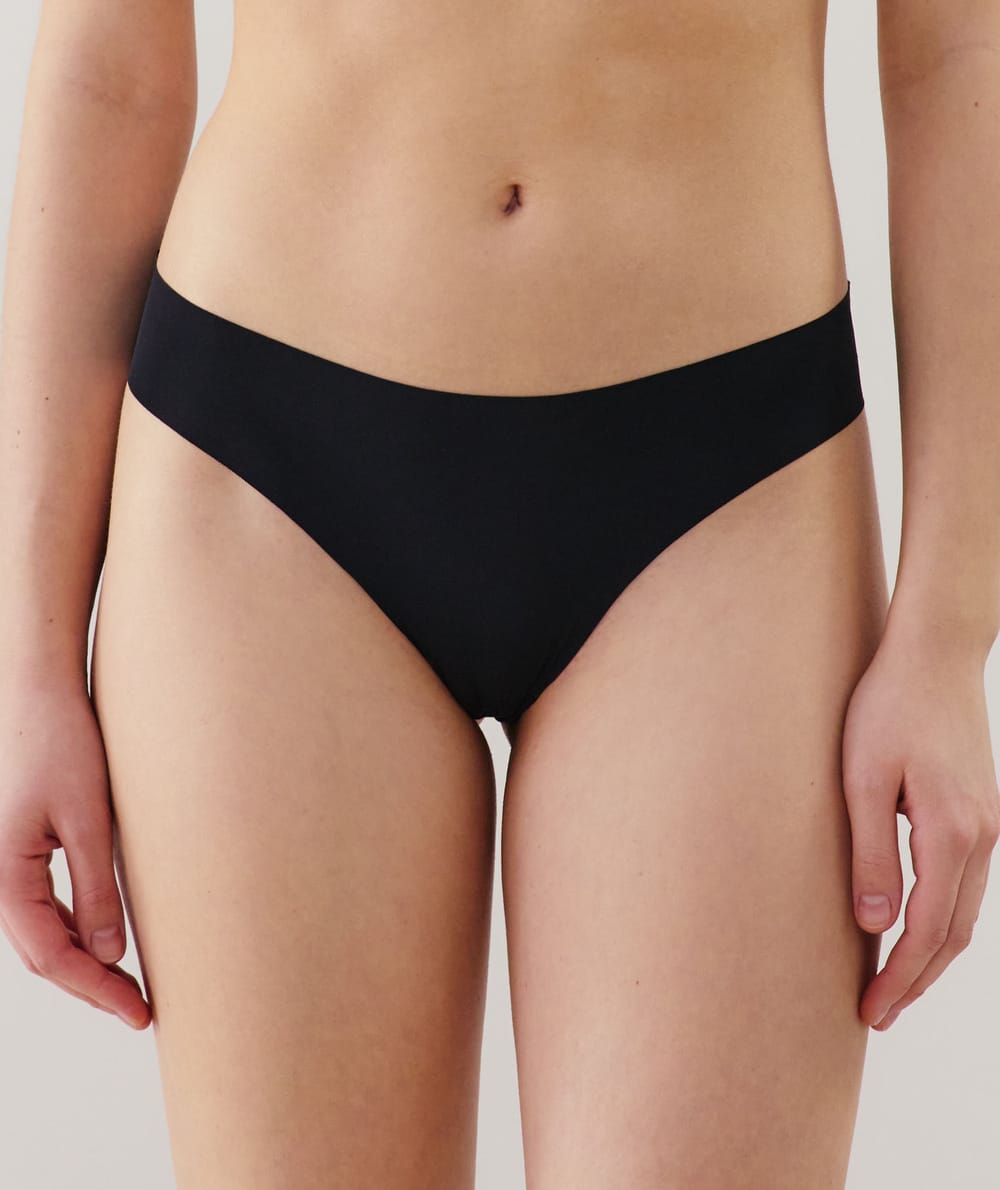 Culotte en microfibre et dentelle;