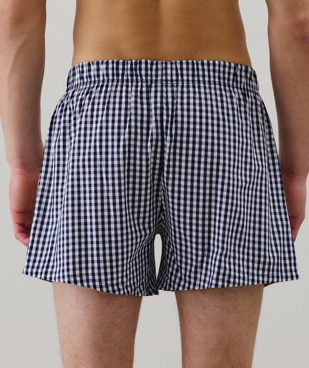 Checked boxer shorts;