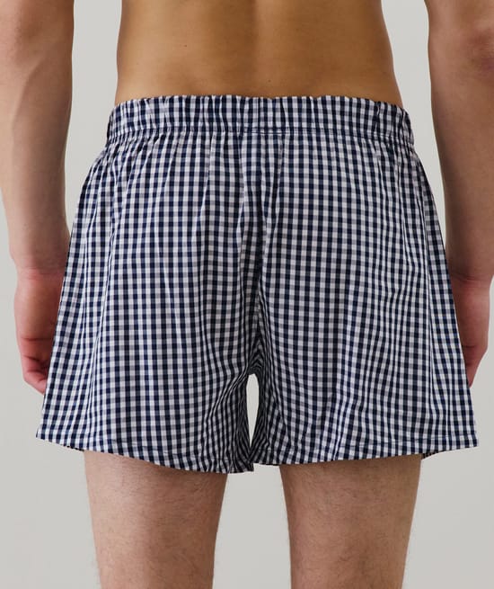 Checked boxer shorts;