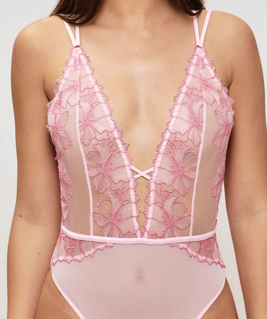 Body en tulle avec broderies;