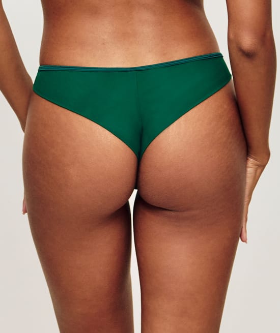 Thong with embroidery;