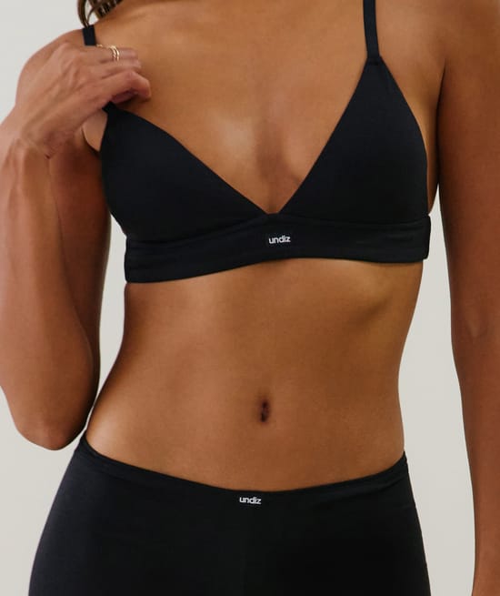Organic cotton push-up triangle bra;