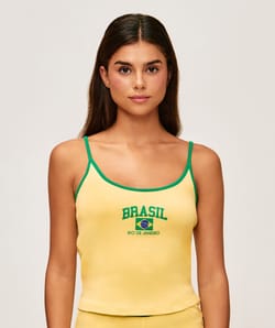 Thin strap jersey tank top 'Brasil';