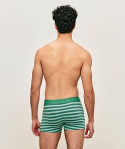 Boxer en coton &agrave; rayures;