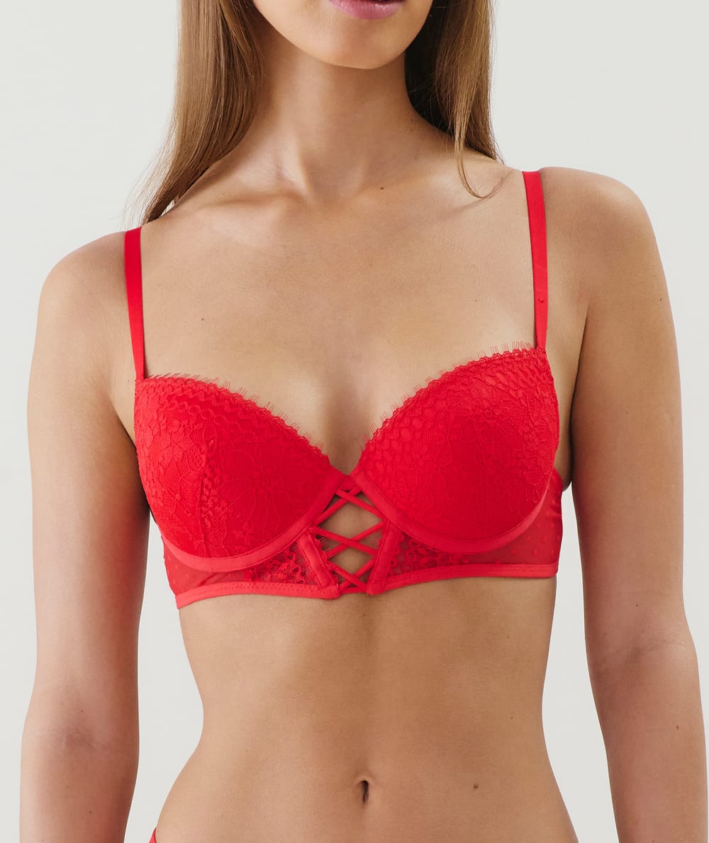 Sujetador push-up de encaje;