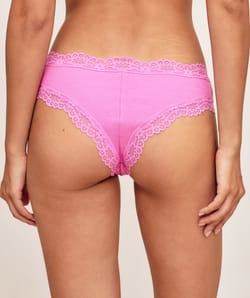 Cheeky in cotton and lace;