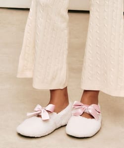Chaussons ballerines en sherpa;