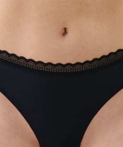 Microfiber and lace tanga;