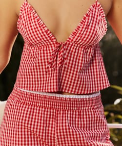 Light poplin top in gingham check;