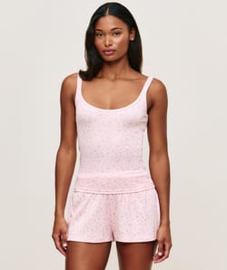 Geribbelde jersey short;