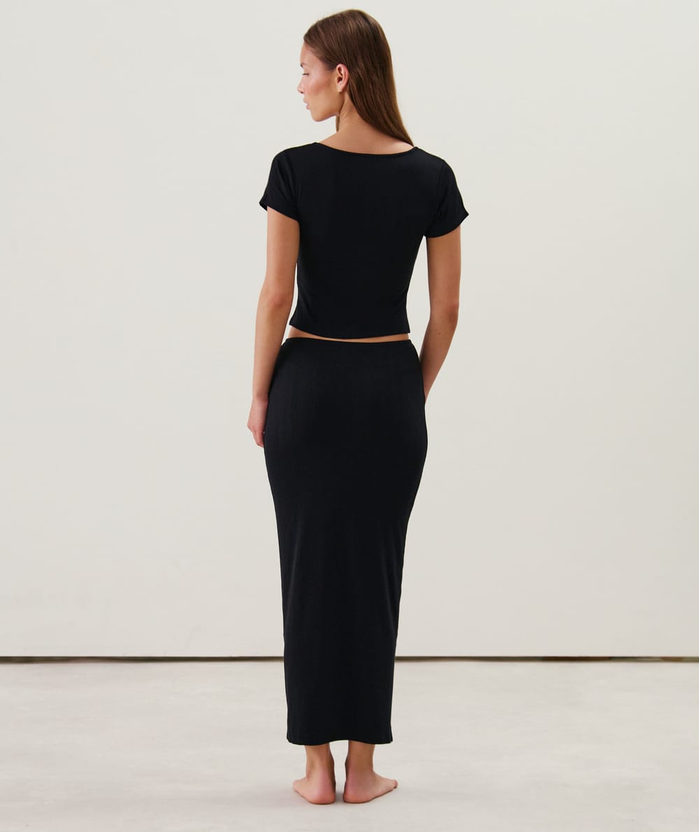 Top avec anneaux dorés;