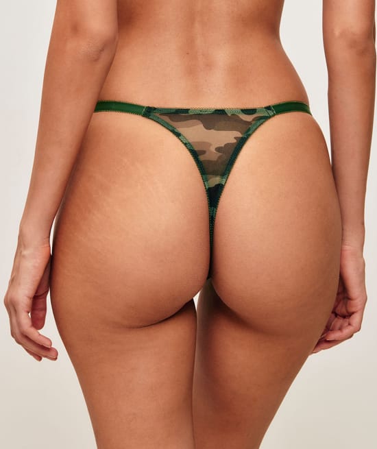 Camouflage print mesh string;