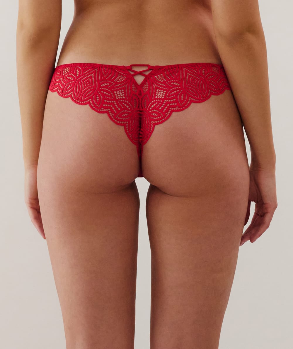 Lace tanga briefs ;