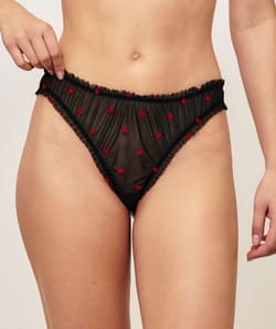 Tanga en tulle motifs c&oelig;urs;