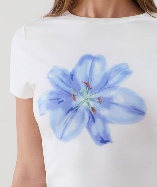 T-shirt met patroonprint in jersey;