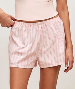Pantalones cortos de algod&oacute;n a rayas;