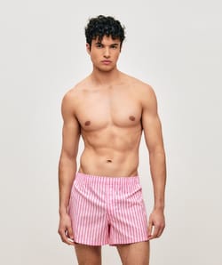 Gestreepte katoenen boxershort;