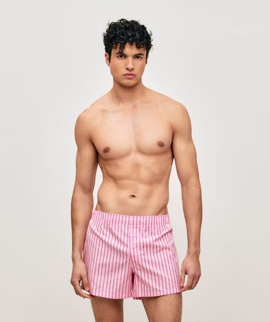 Gestreepte katoenen boxershort;