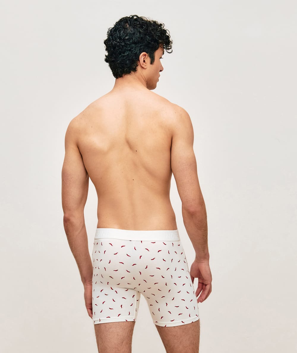 Boxer long en coton avec motif piments;