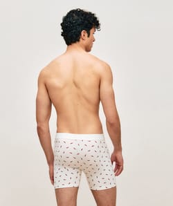Boxer long en coton avec motif piments;