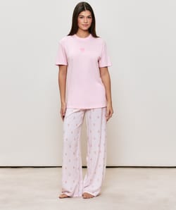 Camiseta de jersey con mensaje Lucky girl;