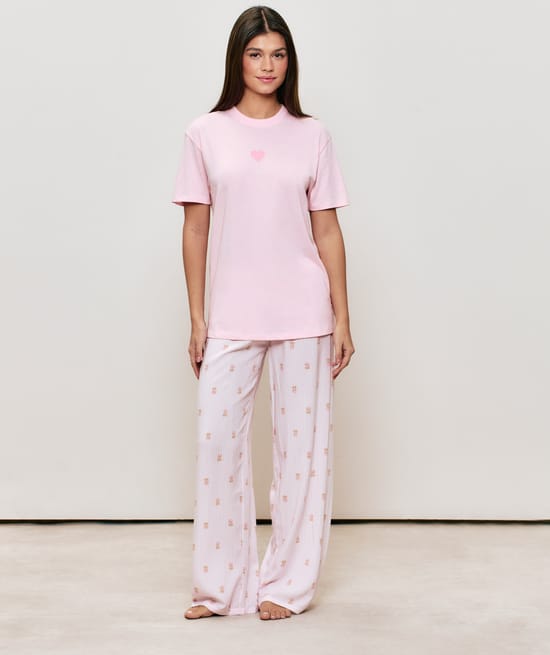 Camiseta de jersey con mensaje Lucky girl;